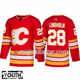 Dresovi Calgary Flames Elias Lindholm 28 Adidas 2018-2019 Alternate Authentic - Dječji